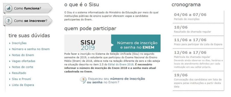 CRONOGRAMA SISU 2023 Inscrições Segunda Chamada